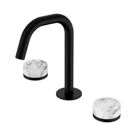 SERENITY BASIN SET EDGE SPOUT WITH ARABESCATO CORCHIA HANDLE MATTE BLACK (24D026MB)
