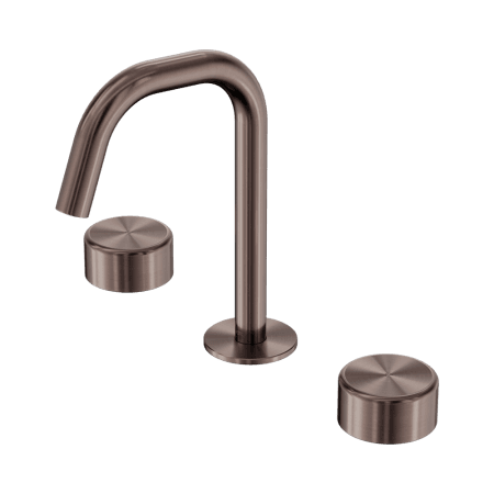 SERENITY BASIN SET EDGE SPOUT WITH METAL HANDLE BRUSHED BRONZE (24D028BZ)