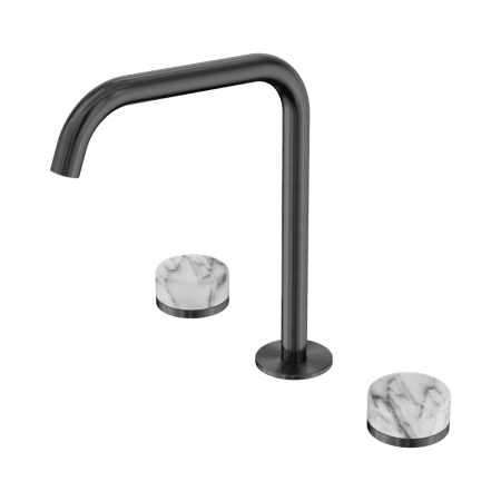SERENITY BATH/KITCHEN SET EDGE SPOUT WITH ARABESCATO CORCHIA HANDLE GUN METAL (24D032GM)