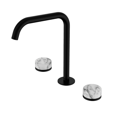 SERENITY BATH/KITCHEN SET EDGE SPOUT WITH ARABESCATO CORCHIA HANDLE MATTE BLACK (24D032MB)