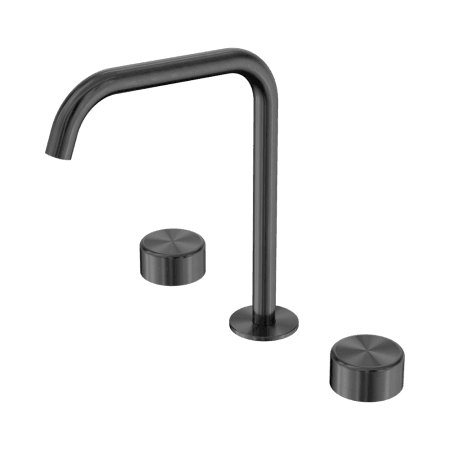 SERENITY BATH/KITCHEN SET EDGE SPOUT WITH METAL HANDLE GUN METAL (24D034GM)