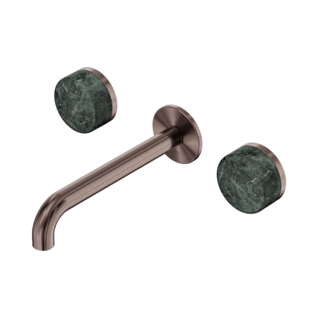 Serenity Wall Basin Set 160/185/220mm Spout With Verde Alpi Handle Brushed Bronze (24D036BZ/24D042BZ/24D048BZ)