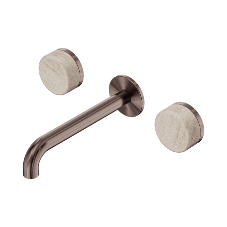 Serenity Wall Basin Set 160/185/220mm Spout With Rome Travertine Handle Brushed Bronze (24D037BZ/24D043BZ/24D049BZ)