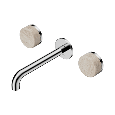 Serenity Wall Basin Set 160/185/220mm Spout With Rome Travertine Handle Chrome (24D037CH/24D043CH/24D049CH)
