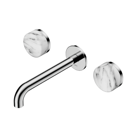 Serenity Wall Basin Set 160/185/220mm Spout With Arabescato Corchia Handle Chrome (24D038CH/24D044CH/24D050CH)