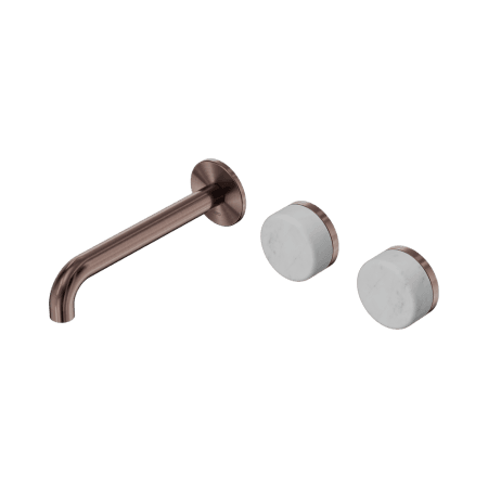 Serenity Wall Basin Set 160/185/220mm Offset Spout With Carrara Handle Brushed Bronze (24D053BZ/24D059BZ/24D065BZ)