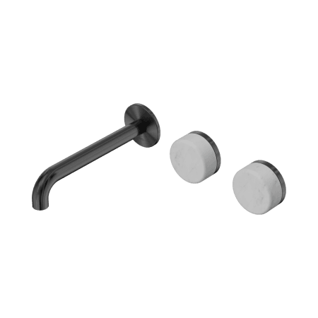 Serenity Wall Basin Set 160/185/220mm Offset Spout With Carrara Handle Gun Metal (24D053GM/24D059GM/24D065GM)