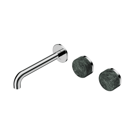 Serenity Wall Basin Set 160/185/220mm Offset Spout With Verde Alpi Handle Chrome (24D054CH/24D060CH/24D066CH)