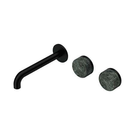 Serenity Wall Basin Set 160/185/220mm Offset Spout With Verde Alpi Handle Matte Black (24D054MB/24D060MB/24D066MB)