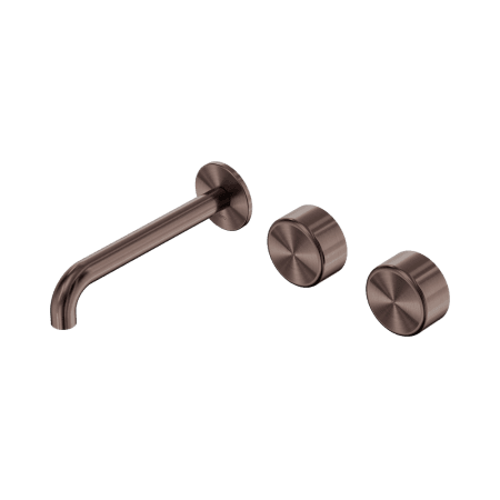 Serenity Wall Basin Set 160/185/220mm Offset Spout With Metal Handle Brushed Bronze (24D058BZ/24D064BZ/24D070BZ)
