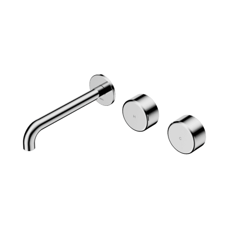 Serenity Wall Basin Set 160/185/220mm Offset Spout With Metal Handle Chrome (24D058CH/24D064CH/24D070CH)