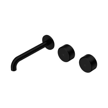 Serenity Wall Basin Set 160/185/220mm Offset Spout With Metal Handle Matte Black (24D058MB/24D064MB/24D070MB)