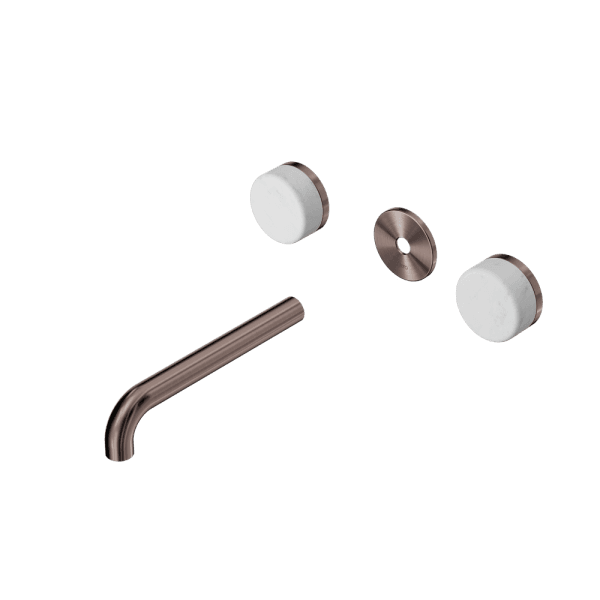 Serenity Wall Basin Set 160/185/220mm Spout With Carrara Handle Trim Kit Only Brushed Bronze (24D074BZ/24D080BZ/24D086BZ)