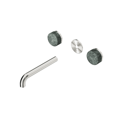 Serenity Wall Basin Set 160/185/220mm Spout With Verde Alpi Handle Trim Kit Only Brushed Nickel (24D075BN/24D081BN/24D087BN)