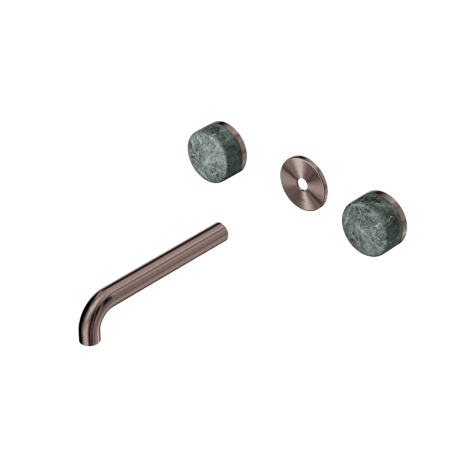 Serenity Wall Basin Set 160/185/220mm Spout With Verde Alpi Handle Trim Kit Only Brushed Bronze (24D075BZ/24D081BZ/24D087BZ)