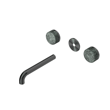 Serenity Wall Basin Set 160/185/220mm Spout With Verde Alpi Handle Trim Kit Only Gun Metal (24D075GM/24D081GM/24D087GM)
