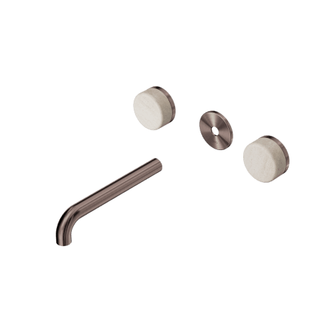 Serenity Wall Basin Set 160/185/220mm Spout With Rome Travertine Handle Trim Kit Only Brushed Bronze (24D076BZ/24D082BZ/24D088BZ)