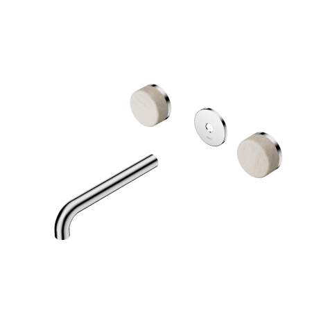 Serenity Wall Basin Set 160/185/220mm Spout With Rome Travertine Handle Trim Kit Only Chrome (24D076CH/24D082CH/24D088CH)