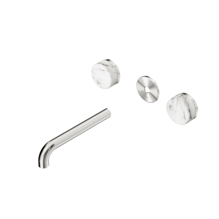 Serenity Wall Basin Set 160/185/220mm Spout With Arabescato Corchia Handle Trim Kit Only Brushed Nickel (24D077BN/24D083BN/24D089BN)