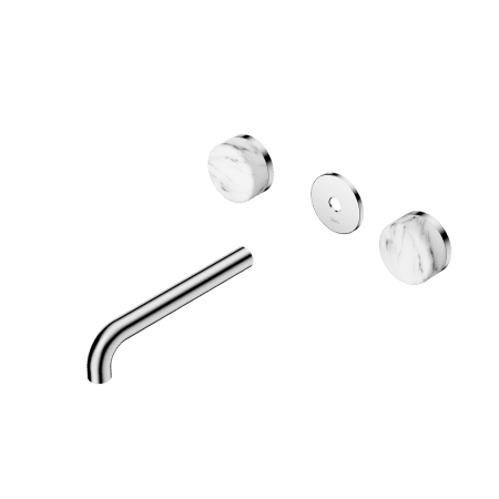 Serenity Wall Basin Set 160/185/220mm Spout With Arabescato Corchia Handle Trim Kit Only Chrome (24D077CH/24D083CH/24D089CH)