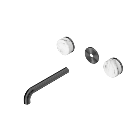 Serenity Wall Basin Set 160/185/220mm Spout With Arabescato Corchia Handle Trim Kit Only Gun Metal (24D077GM/24D083GM/24D089GM)