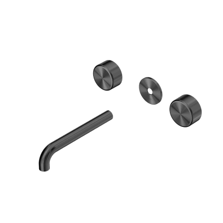 Serenity Wall Basin Set 160/185/220mm Spout With Metal Handle Trim Kit Only Gun Metal (24D079GM/24D085GM/24D091GM)