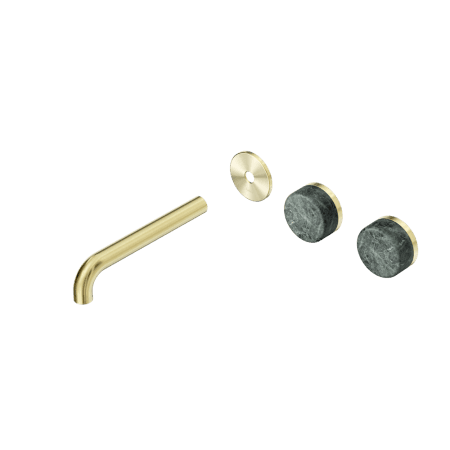 Serenity Wall Basin Set 160/185/220mm Offset spout With Verde Alpi Handle Trim Kit Only Brushed Gold (24D093BG/24D099BG/24D105BG)