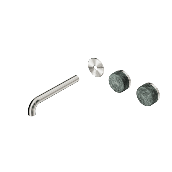 Serenity Wall Basin Set 160/185/220mm Offset spout With Verde Alpi Handle Trim Kit Only Brushed Nickel (24D093BN/24D099BN/24D105BN)