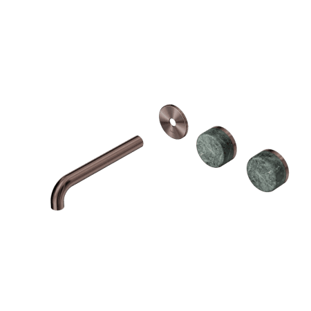 Serenity Wall Basin Set 160/185/220mm Offset spout With Verde Alpi Handle Trim Kit Only Brushed Bronze (24D093BZ/24D099BZ/24D105BZ)
