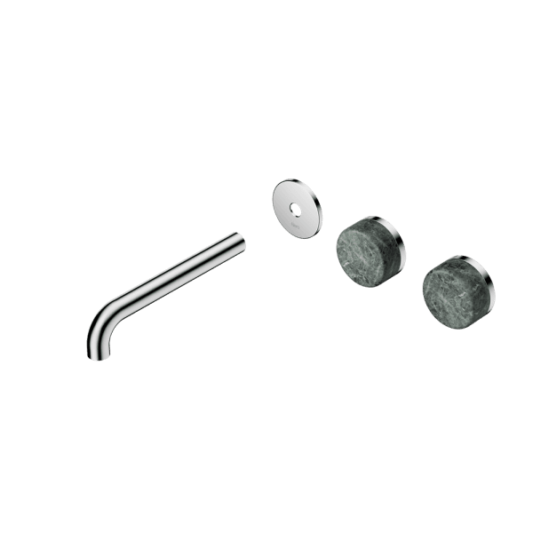 Serenity Wall Basin Set 160/185/220mm Offset spout With Verde Alpi Handle Trim Kit Only Chrome (24D093CH/24D099CH/24D105CH)