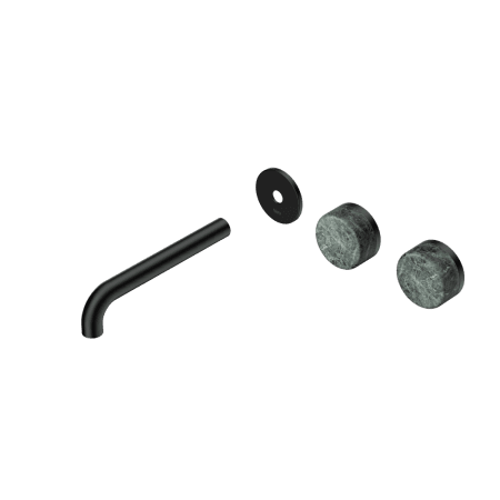 Serenity Wall Basin Set 160/185/220mm Offset spout With Verde Alpi Handle Trim Kit Only Matte Black (24D093MB/24D099MB/24D105MB)