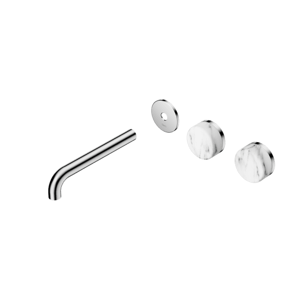Serenity Wall Basin Set 160/185/220mm Offset spout With Arabescato Corchia Handle Trim Kit Only Chrome (24D095CH/24D101CH/24D107CH)