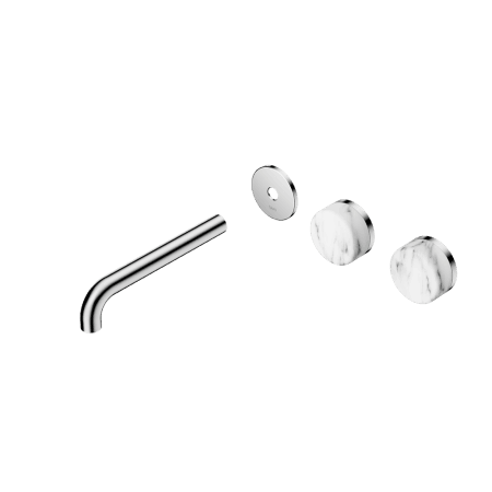 Serenity Wall Basin Set 160/185/220mm Offset spout With Arabescato Corchia Handle Trim Kit Only Chrome (24D095CH/24D101CH/24D107CH)