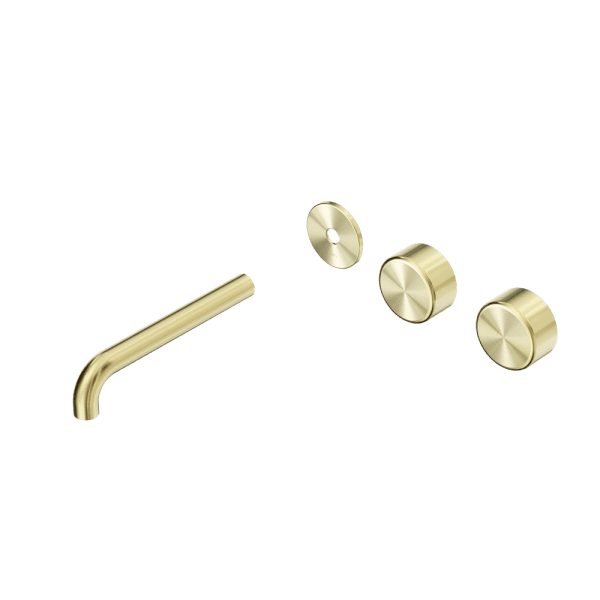 Serenity Wall Basin Set 160/185/220mm Offset spout With Metal Handle Trim Kit Only Brushed Gold (24D097BG/24D103BG/24D109BG)