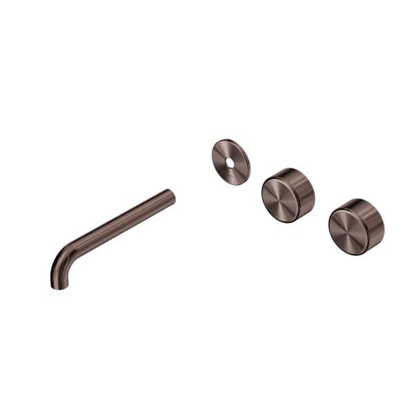 Serenity Wall Basin Set 160/185/220mm Offset spout With Metal Handle Trim Kit Only Brushed Bronze (24D097BZ/24D103BZ/24D109BZ)