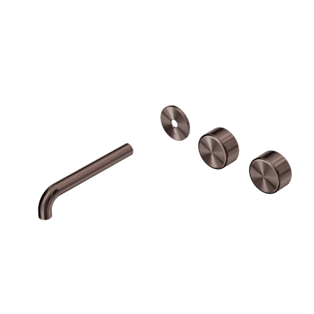 Serenity Wall Basin Set 160/185/220mm Offset spout With Metal Handle Trim Kit Only Brushed Bronze (24D097BZ/24D103BZ/24D109BZ)