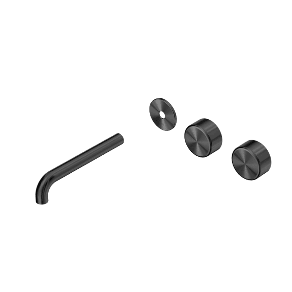 Serenity Wall Basin Set 160/185/220mm Offset spout With Metal Handle Trim Kit Only Gun Metal (24D097GM/24D103GM/24D109GM)