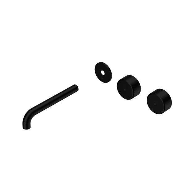 Serenity Wall Basin Set 160/185/220mm Offset spout With Metal Handle Trim Kit Only Matte Black (24D097MB/24D103MB/24D109MB)