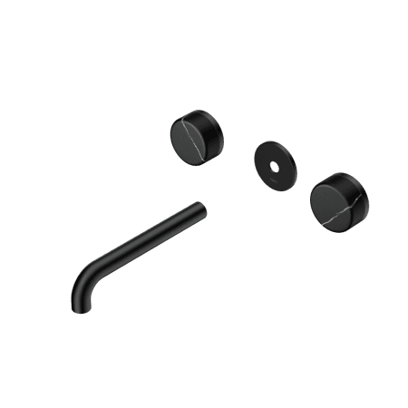 Serenity Wall Basin Set 160/185/220mm Spout With Marquina Black Handle Trim Kit Only Matte Black (24D110MB/24D111MB/24D112MB)