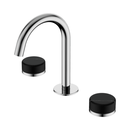 SERENITY BASIN SET ARC SPOUT WITH MARQUINA BLACK HANDLE CHROME (24D117CH)