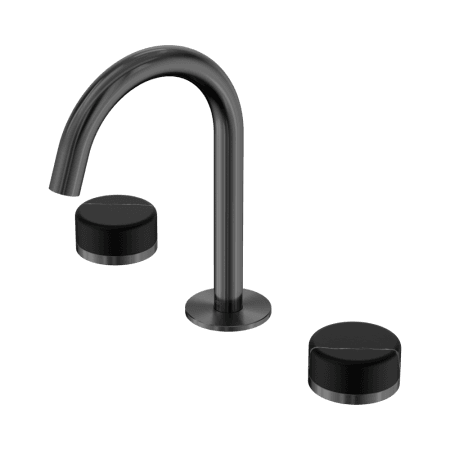SERENITY BASIN SET ARC SPOUT WITH MARQUINA BLACK HANDLE GUN METAL (24D117GM)
