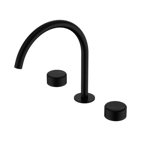SERENITY BATH/KITCHEN SET ARC SPOUT WITH MARQUINA BLACK HANDLE MATTE BLACK (24D118MB)