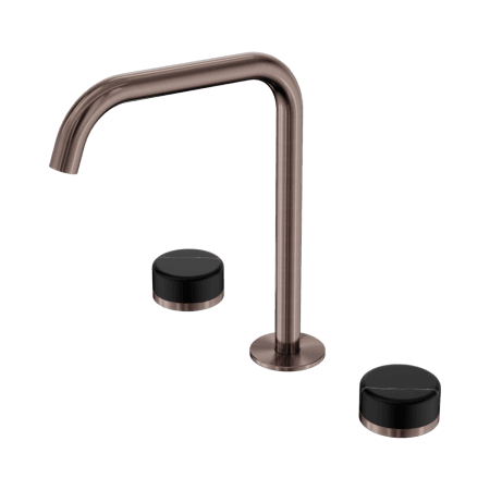 SERENITY BATH/KITCHEN SET EDGE SPOUT WITH MARQUINA BLACK HANDLE BRUSHED BRONZE (24D120BZ)