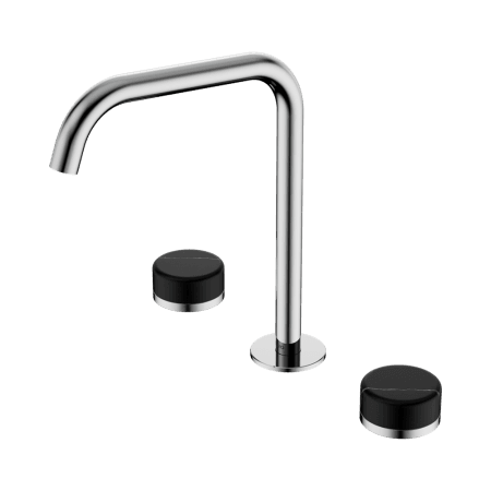 SERENITY BATH/KITCHEN SET EDGE SPOUT WITH MARQUINA BLACK HANDLE CHROME (24D120CH)