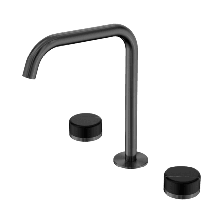 SERENITY BATH/KITCHEN SET EDGE SPOUT WITH MARQUINA BLACK HANDLE GUN METAL (24D120GM)