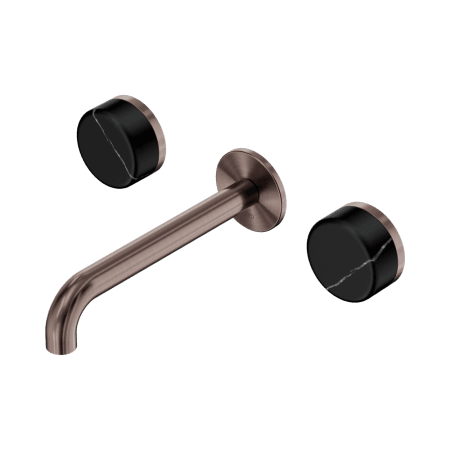 Serenity Wall Basin Set 160/185/220mm Spout With Marquina Black Handle Brushed Bronze (24D121BZ/24D122BZ/24D123BZ)