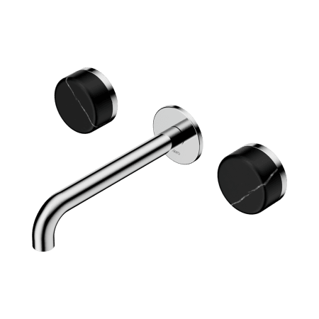 Serenity Wall Basin Set 160/185/220mm Spout With Marquina Black Handle Chrome (24D121CH/24D122CH/24D123CH)
