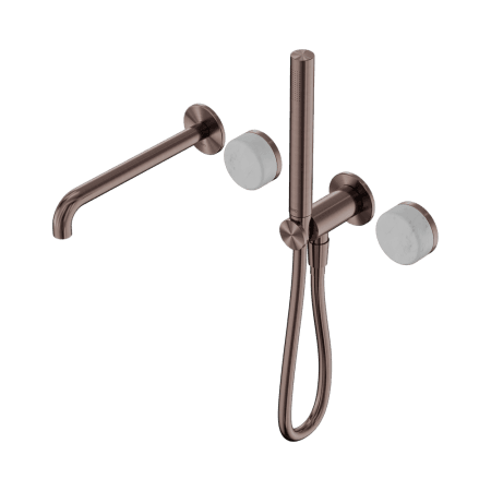 SERENITY SHOWER SYSTEM WITH SPOUT WITH CARRARA HANDLE AND SLIM SHOWER BRUSHED BRONZE (24E007BZ)