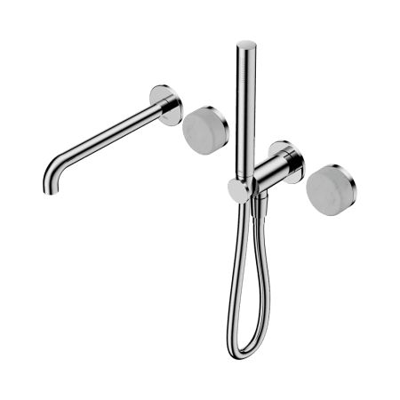 SERENITY SHOWER SYSTEM WITH SPOUT WITH CARRARA HANDLE AND SLIM SHOWER CHROME (24E007CH)