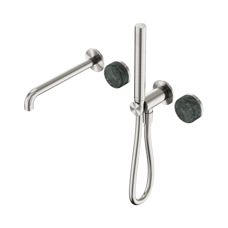 SERENITY SHOWER SYSTEM WITH SPOUT WITH VERDE ALPI HANDLE AND SLIM SHOWER BRUSHED NICKEL (24E008BN)
